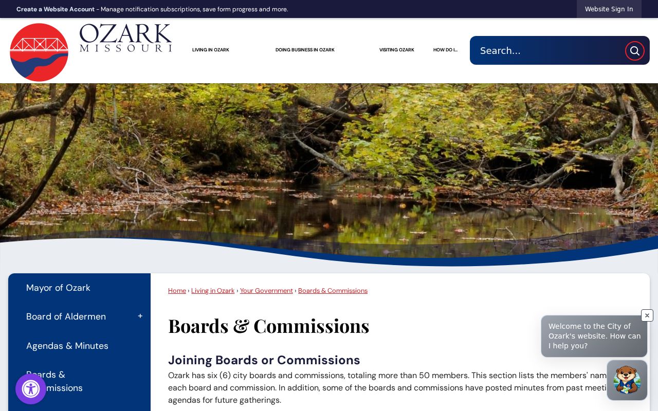 Ozark neighbors lookup view of city boards and planning context