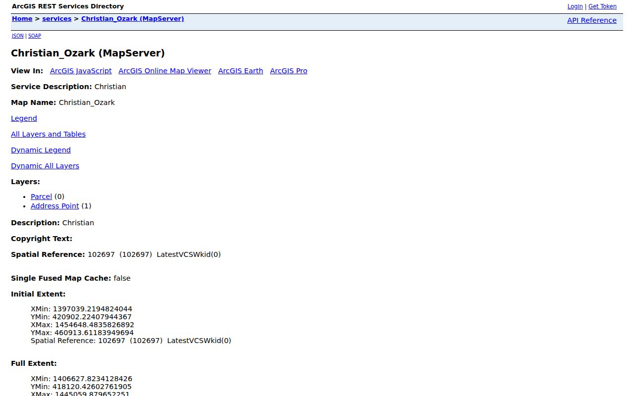 Ozark street directory Christian County GIS parcel viewer