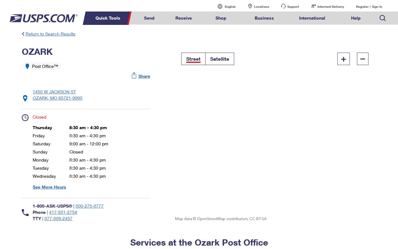 Ozark ZIP code directory USPS Ozark Post Office details