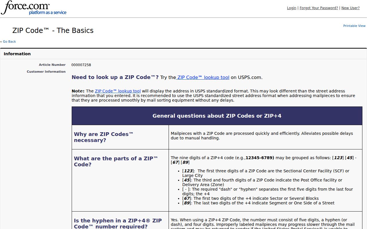 Ozark ZIP code directory USPS ZIP Code Basics source
